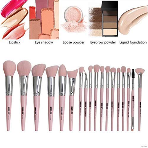 Makeup Brushes 18 Pcs Professional Makeup Brush Set with Brush Bag, Premium Synthetic Foundation Brushes Blending Face Powder Eye Shadows Travel Make up Brushes Tool