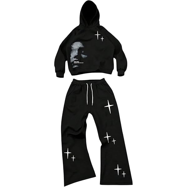 KOSUSANILL Hip Hop Spider 55555 Hoodies Set Y2k Hoodie Tracksuit