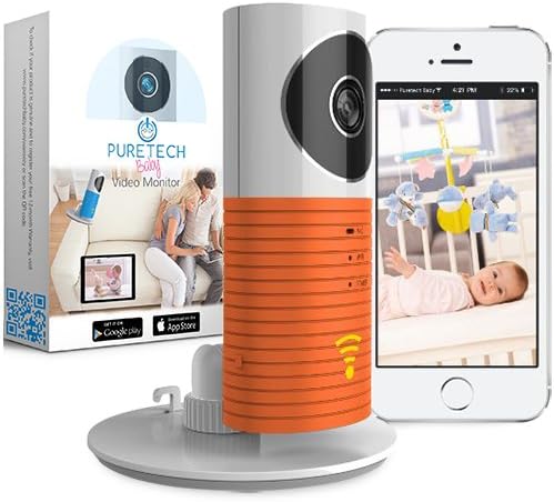 Video Baby Monitor Camera Compatible with iPhone & Android. WiFi Enabled Nanny Cam, 2 Way Talkback with Motion Activated Cell Alerts. Sunset Orange