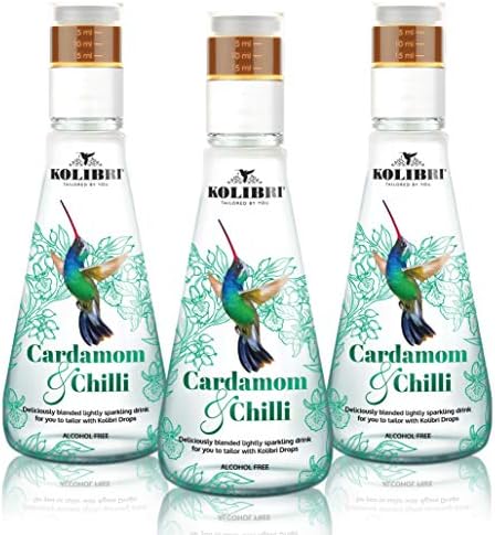 Cardamom & Chilli Sparkling Water with Golden Agave Elixir - Non Alcoholic, Fizzy Botanical Infused Drink (Pack of 3)