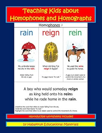 amazon com teaching kids about homophones and homographs reproducible worksheets included ebook materials habakkuk educational kindle store