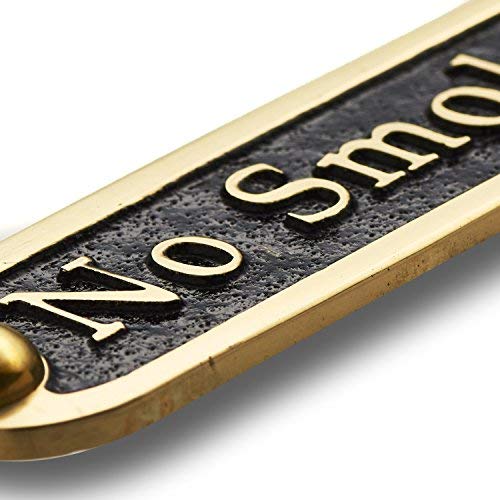 No Smoking Brass Door Sign. Traditional Style Home DÃ©cor Wall Plaque Handmade by The Metal Foundry UK.
