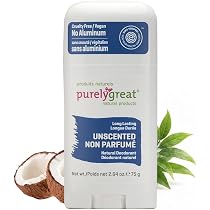 Purelygreat Unscented Natural Cream Deodorant for Men & Women