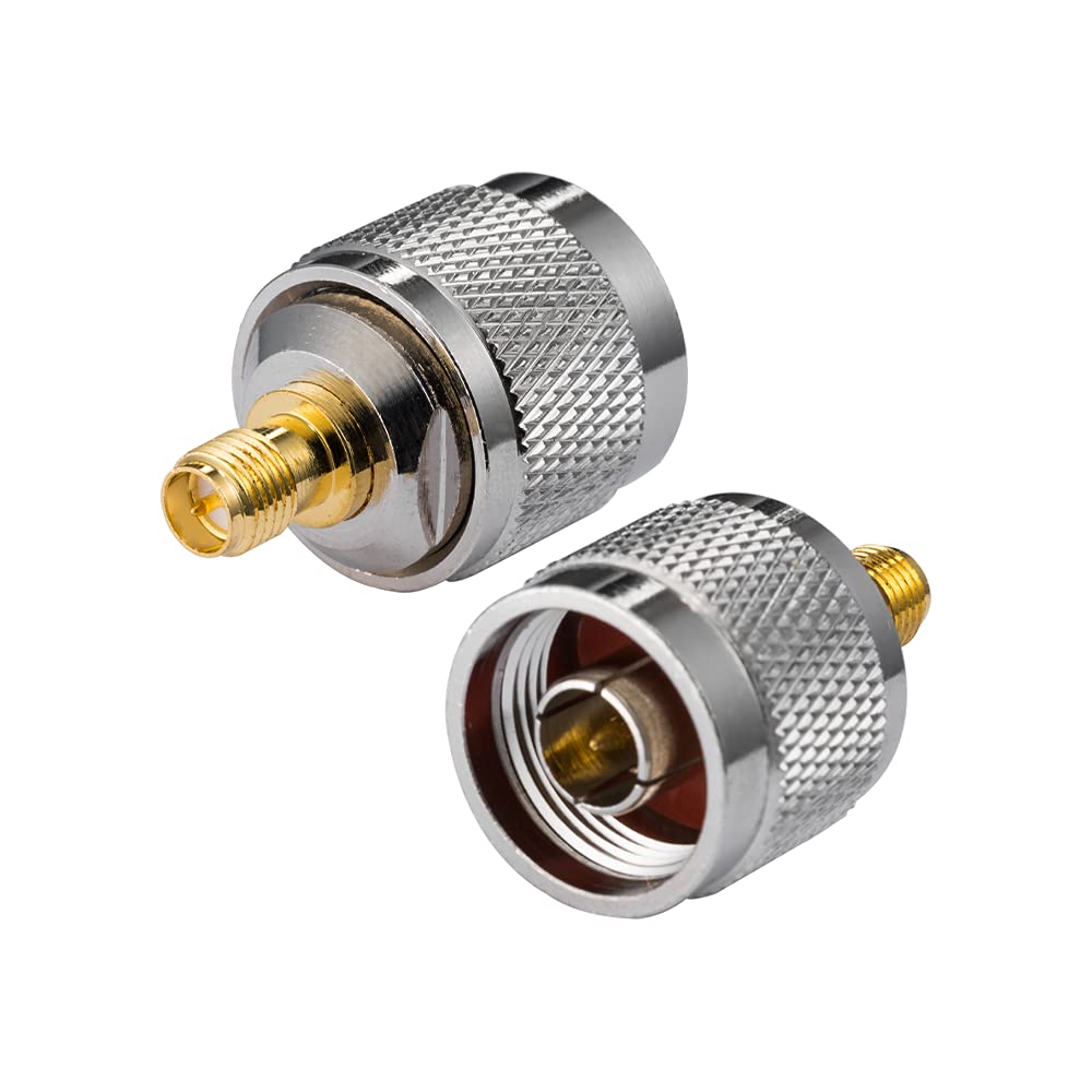 Vecys RP-SMA Female to N-Type Male Adapter RP-SMA Wifi Antenna Adapter for Wlan Outdoor 4G Wifi Router Wirelesse Router Bluetooth(2 pcs)