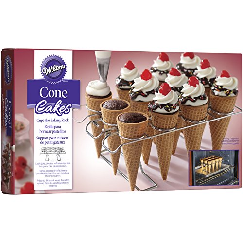 WILTON CUPCAKE CONES BAKING RACK, 12-CAVITY ICE CREAM CONE CUPCAKES HOLDER