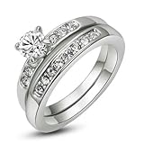 [Princess Series] Yoursfs 18K White Gold Plated 5mm Cubic Zirconia Nickel Free 2 in 1