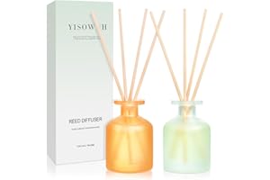 YISOWUH Reed Diffuser - Citrus&Linen 3.38oz (100ml) 2 Pack Essential Oil Reed Diffuser Set with 8 Sticks, Long Lasting Fragrance for Home, Bathroom, Bedroom, Room, Decor