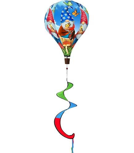 Amazon.com: Gnome Sweet Gnome Spring Hot Air Balloon Wind Twister