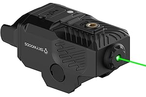 Skywoods Green/Red Laser Sight for Pistol Glock Handgun, Low Porfile Picatinny Rail Laser Green/Red Beam for Taurus/Glock/Canik/S&W, Compact Airsoft Gun Laser, USB C Rechargeable, 2 Modes