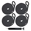 4-Boat-Fenders-65-x-23-Vinyl-Ribbed-Bumper-Dock-Shield-Protection-Black-Includes-4-7-Long-Fender-Lines-Pump-to-Inflate