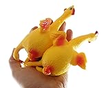 2 Large 7" Egg Laying Stretchy Rubber Chicken That