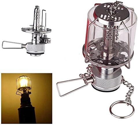 Sodial ミニキャンプ ランタン ガスライト ポータブルテントガラスランプ ブタン80lux ライトbl