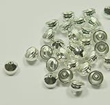 100 End Cap, Silver-plated Brass, String-on Style, 7x5mm with Hole, 6mm Inside Diameter. Sold Per Pkg of 100.