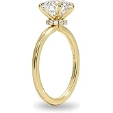 VISDIV 2CT Sterling Silver Engagement Rings AAAAA Cubic Zirconia CZ Wedding Promise Bands For Women Round Solitaire Simulated Diamond Silver/Gold Size 5-10