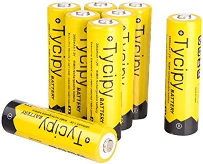 Tycipy 8 Pack 1.2V 2800mAh Rechargeable Ni-MH AA Batteries