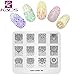 KADS 7 Pcs Nail Art Stamping Plates Flower Butterfly Ocean Star Print Manicure Templates with Stamper