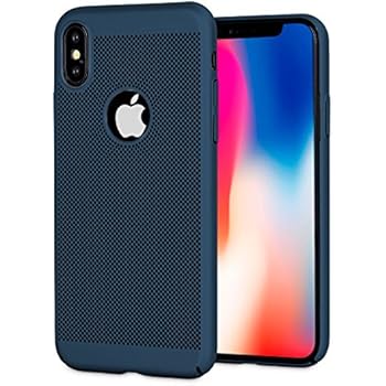 Olixar for iPhone X Slim Case - Heat Dissipating Mesh Cover - MeshTex - Cooling Case - Wireless Charging Compatible - Blue