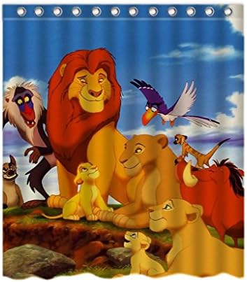 ToRocer Unique The Lion King Shower Curtain Custom Printed Waterproof fabric Polyester Bath Curtain 66"(w) x 72"(h) Inch