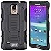 Basictec Samsung Galaxy Note 4 Case w/Kickstand and Belt Clip Holster - 2 Layers of Protection: Soft Silicone Core, Polycarbonate Shell - Includes 2 Screen Protectors and Cloth Wipes - Black