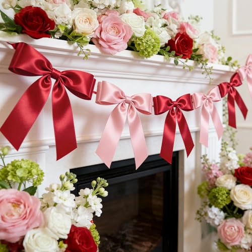 1-string Pink& Red Bow Garland Banner
