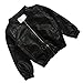 Mingao Boys and Girls PU Leather Jackets Double Layer Warm 1-8 Years