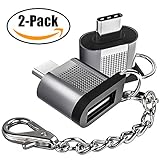 USB Type C Adapter - ALCLAP [2 Pack] USB C to USB 3.0 Adapter Convert Connector with Key Chain for Macbook Pro,ChromeBook Pixel,Nexus,Samsung Galaxy S8 S9 Plus,Pixel 2,LG V20 V30, HTC 10 and More