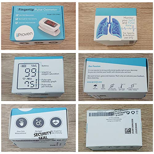 iProven Pulse Oximeter with Heart Rate Monitor on Fingertip, Oxygen