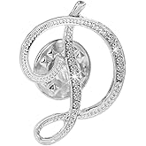 Initial Letter Brooch Pin Small Lapel Pin Tie Tack Name Personalized Gifts for Women Men Silver