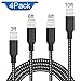 ONSON Lightning Cable 4Pack 3FT 6FT 6FT 10FT Extra Long Nylon Braided Cord to USB Charging Charger for iPhone 7/7 Plus/6S/6S Plus,SE/5S/5,iPad,iPod Nano 8 (Black White)