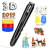 3D Printing Pen for Kids,Uvital 3D Drawing Doodle Printer Pen 【2019 Upgrade Version】Non-Clogging Bonus PLA Filaments Stencil eBook Best Gift for Children Adults Arts Crafts DIY Doodling(Black)