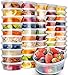 50pk 8oz Small Plastic Containers with Lids - Slime Containers with lids Freezer Containers Deli Containers with Lids - Food Containers Meal Prep Food Prep Containers Plastic Food Containers with Lids