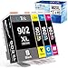 LxTek Compatible Ink Cartridge Replacement for HP 902XL (1 Black, 1 Cyan, 1 Magenta, 1 Yellow)