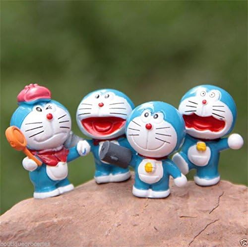 4pcs Anime MINI Doraemon Treasure box Action Figures Gardening Micro landscape