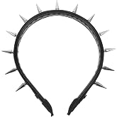 CALLARON Spiked Punk Headband, Halloween Gothic Spiked Headband, Black Gothic Hairband with Spiky Rivets, Festival Crown Hairband for Women Men, Halloween Cosplay Masquerade Party Decor