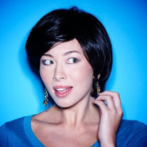 Black Wig - High Quality Kanekalon Synthetic Wigs for Women, Medium Brunette Style, Hair Loss Replacement, Like Human Hair