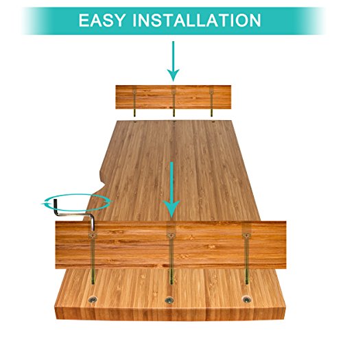 Bamboo Monitor Stand Riser, ANKO 100% Natural Bamboo Monitor Riser with Storage Organizer, Laptop, Cellphones, Cup and Daily Supplies for Home & Office. (NATURAL- 1 PACK) - Thumbnail 3