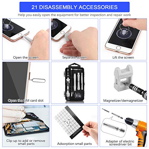 Screwdriver Set, MOICO 122 in 1 Magnetic Precision Screwdriver Set with 101 Replaceable Impact Driver Bits, Hand Repair Tool Kit with Case for iPhone/iPad/Android, Computer, Watch, Electronics