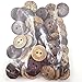 Kocome 50pcs 18mm Brown Coconut Shell 2 Holes Buttons fit Sewing Scrapbooking