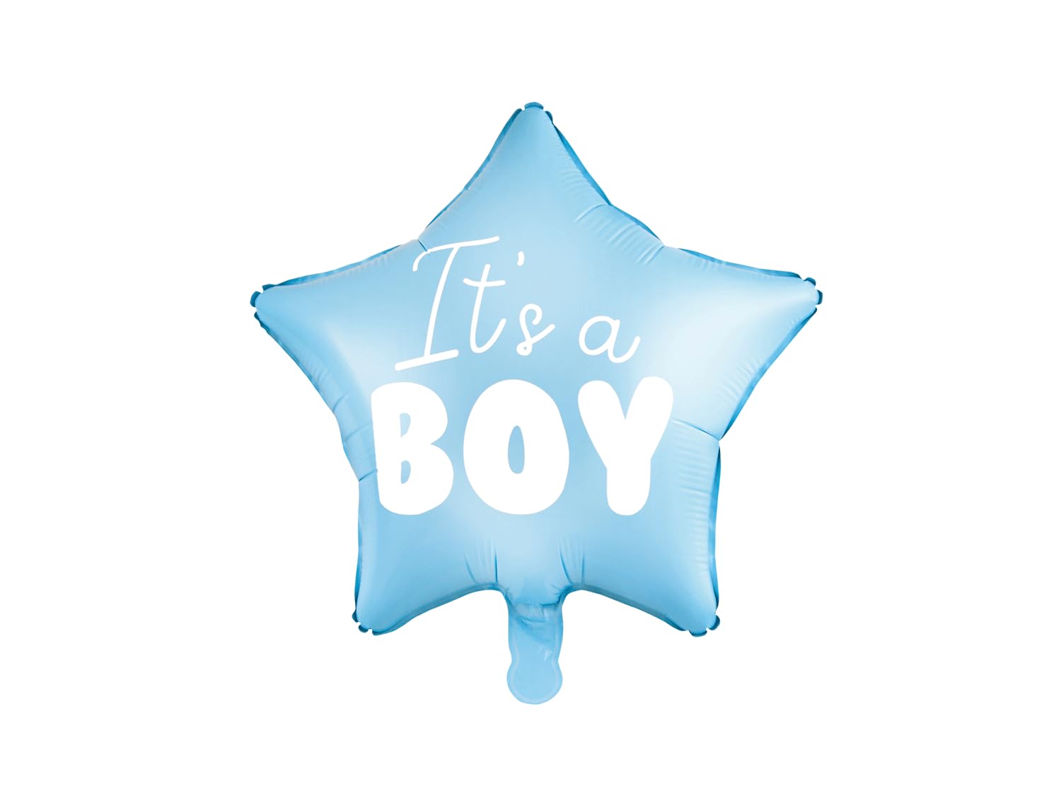 PartyDeco 19" Pastel Foil Heart Balloon in White & Blue – "It’s a Boy" Baby Shower Decoration, 48 cm, Perfect for Gender Reveal and Baby Announcements
