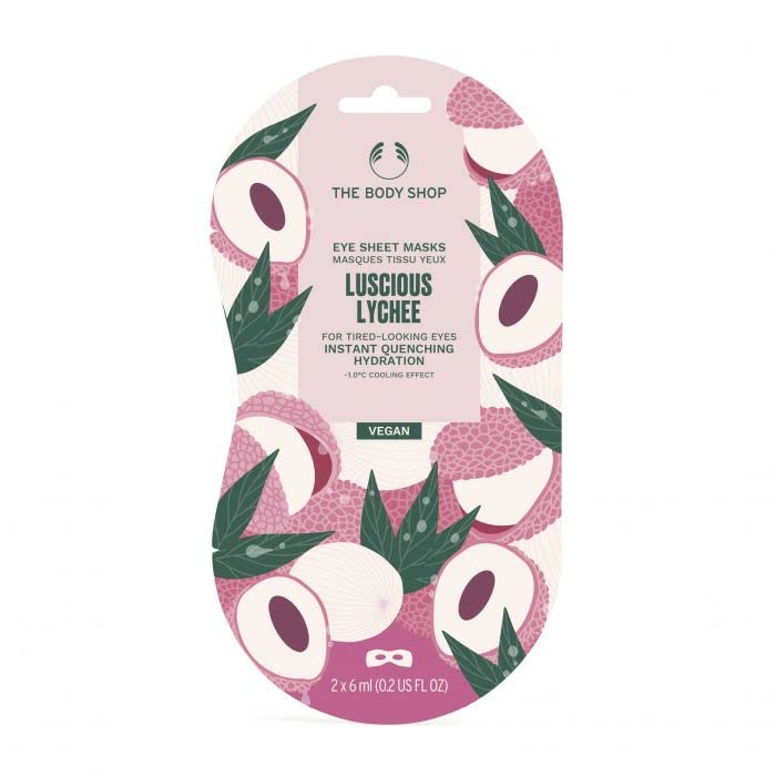 The Body Shop Luscious Lychee Eye Sheet Masks for Tired Looking Eyes 2 x 6 ml