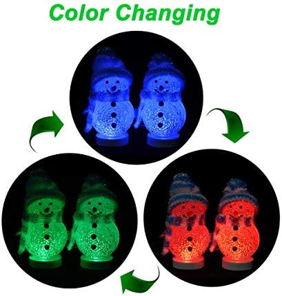 ONIVIB Set of 2 LED Mini USB Powered Color Changing Decorative Snowman Light for Valentine's Day, Birthday, Christmas Decor and Daily Usage