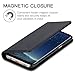 Galaxy S8 Case, SHIELDON Genuine Leather Galaxy S8 Wallet Case [Folio Style] [Stand Feature] Magnetic Closure Flip Cover with Credit Card Slots for Samsung Galaxy S8 (2017) - Black