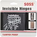 SOSS Mortise Mount Invisible Hinges with 4 Holes, Zinc, Satin Chrome Finish, 1" Leaf Height, 3/8" Leaf Width, 15/32" Leaf Thickness, #5 x 3/4" Screw Size (1 Pair)