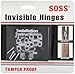 SOSS - 100CUS26D Mortise Mount Invisible Hinges with 4 Holes, Zinc, Satin Chrome Finish, 1