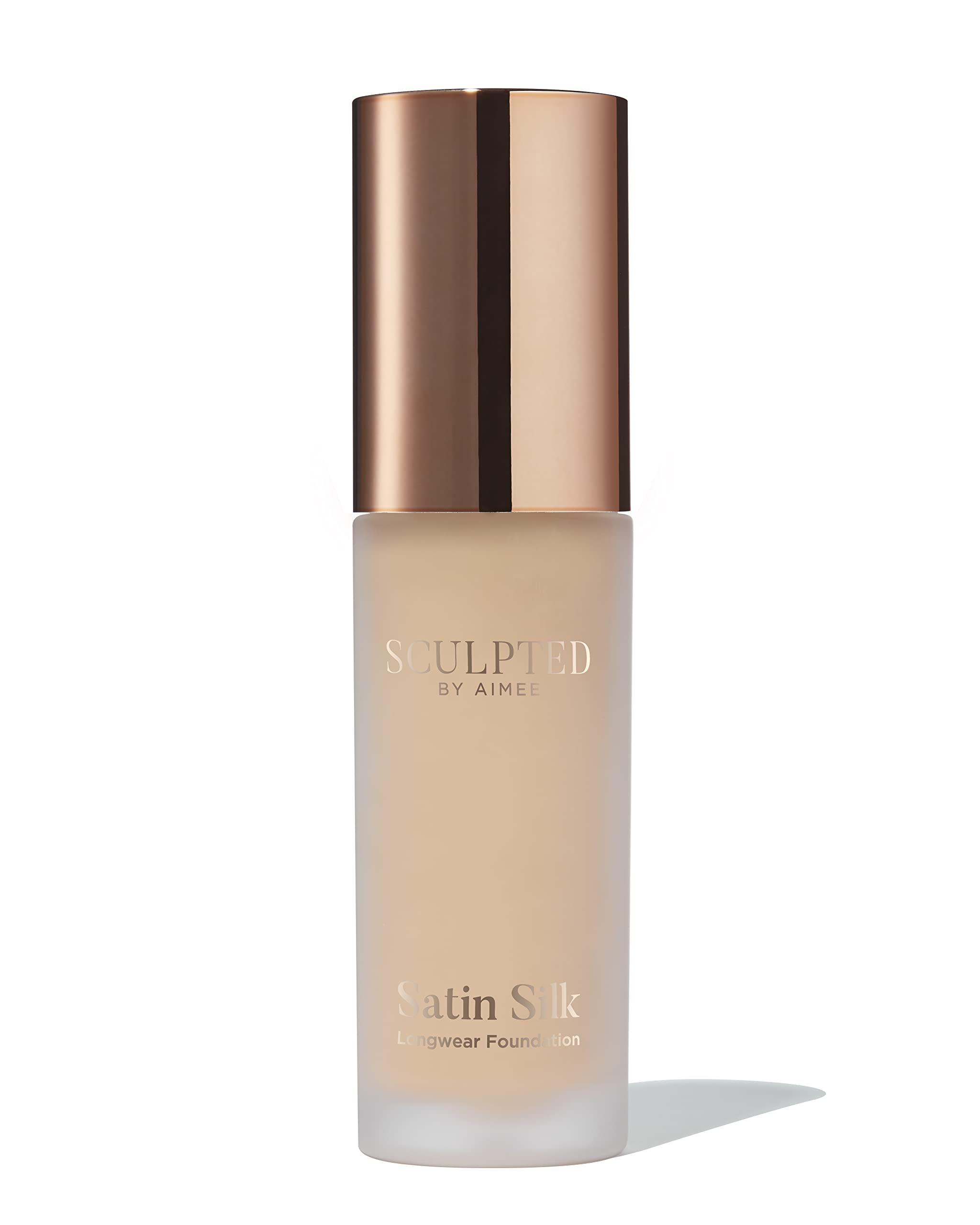 Satin Silk Longwear Foundation from Sculpted by Aimee (Medium Plus 4.5) - Lightweight, Hydrating & Buildable High Coverage, Sweat-Resistant Foundation