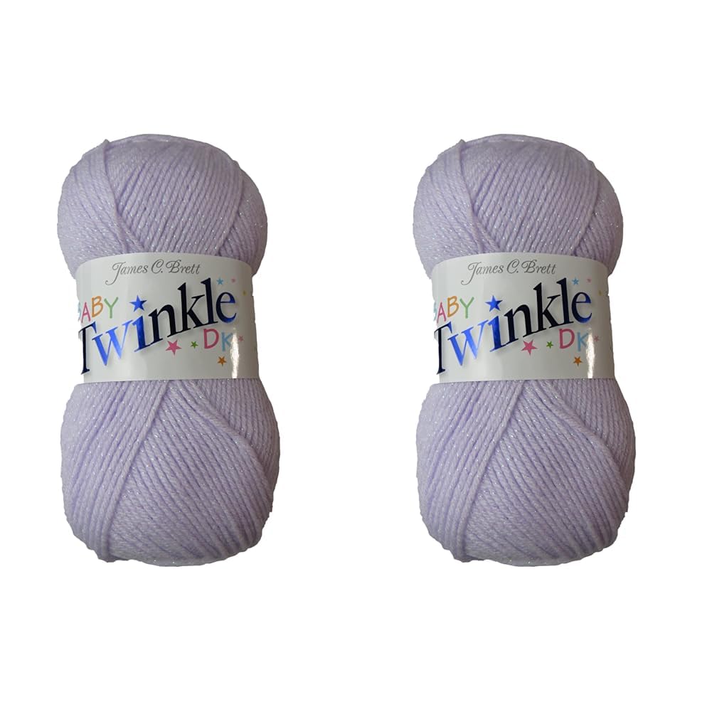 James Brett Twinkle Baby DK Double Knitting Wool Super Soft Glitter Yarn (Shade BT5) (Pack of 2)