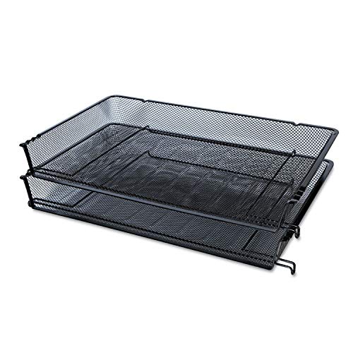 Universal One Mesh Stackable Side Load Tray, Legal, Black