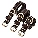 Genuine Leather Dog Collar with Alloy Buckle and Double D Rings (Large, Brown)