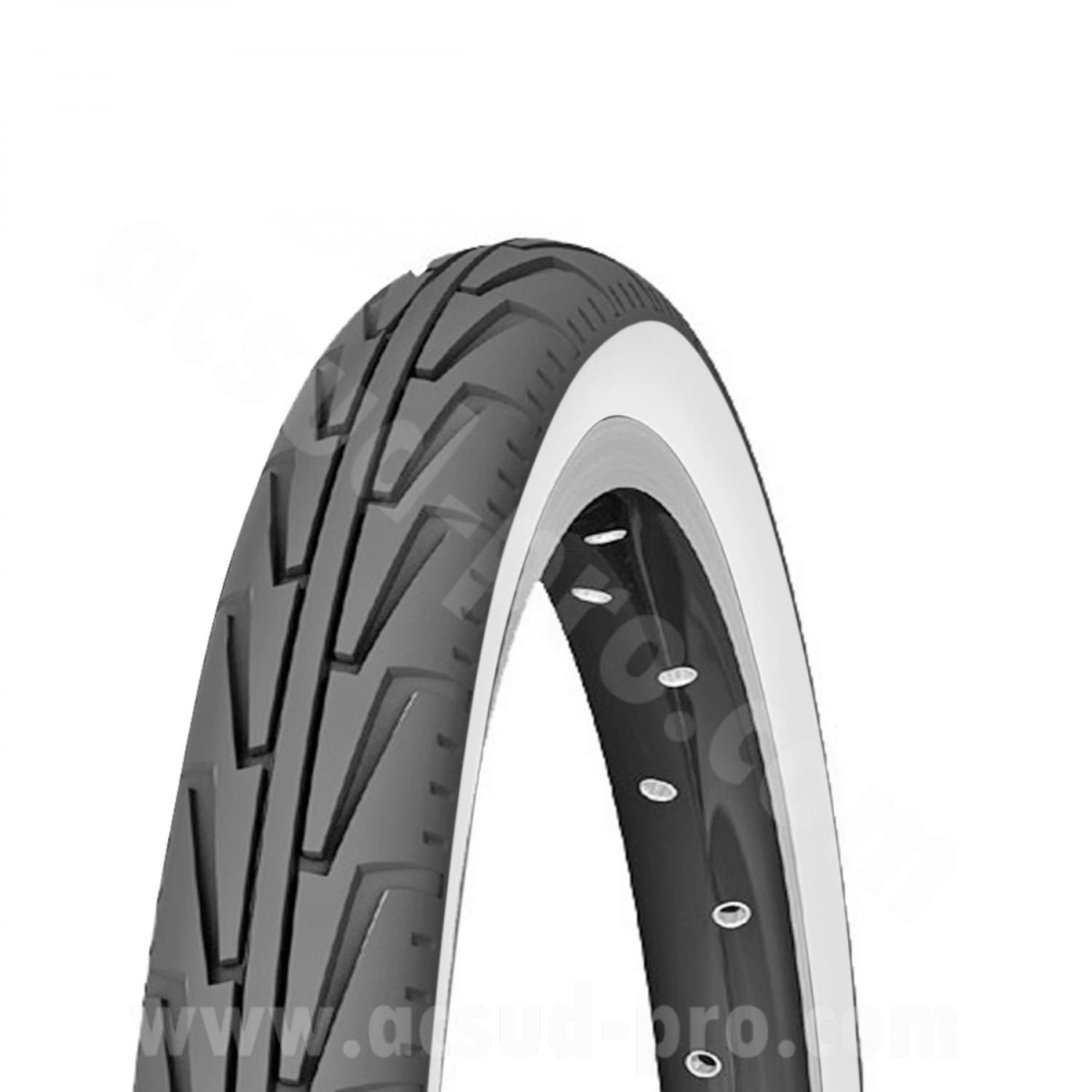 Cicli Bonin Unisex Adult Michelin Junior City Tyres - Black/White, One Size