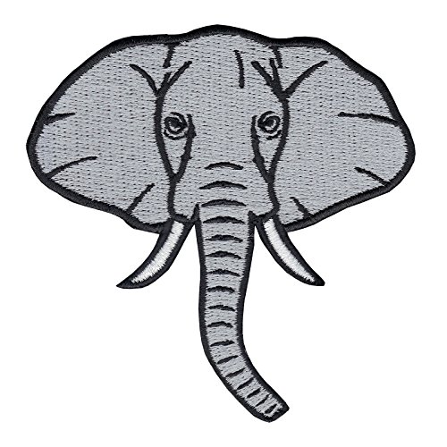 Elephant Emoji Motif Iron On Embroidered Applique Patch
